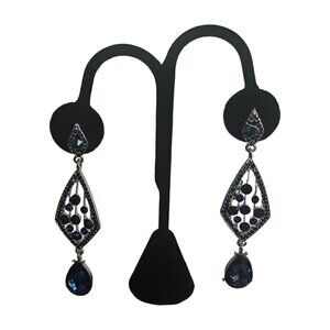 Silver/Sapphire Crystal Chandelier Earring